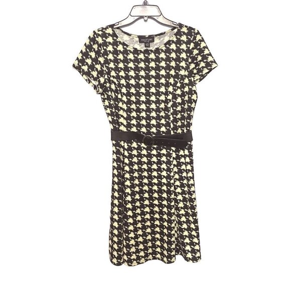 Perceptions New York Fit & Flare Dress Women's Size 12 Black & White Belted NWT - Picture 1 of 9